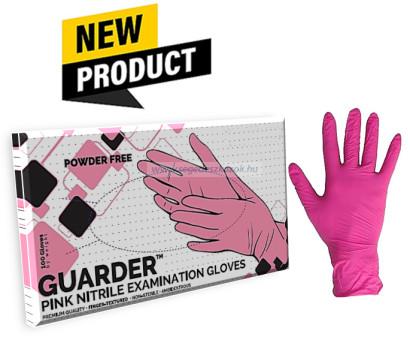 GUARDER Nitril Pink púdermentes kesztyű 3,4g- M -100db (Előrendelhető)