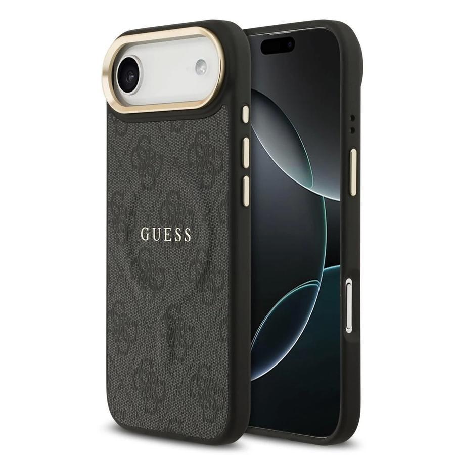 Guess PU Leather 4G Gold Frame MagSafe tok iPhone 17 Air készülékhez fekete