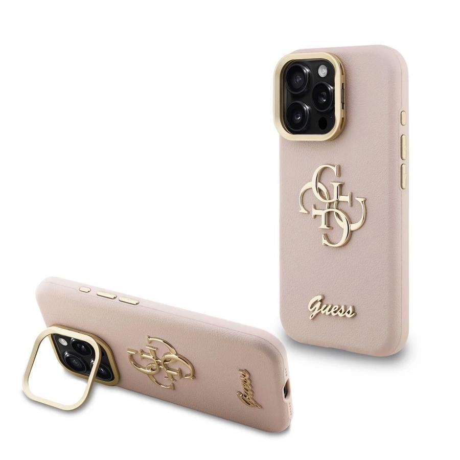 Guess tok kihajtható állvánnyal pink GUHCP16LPCS4GSP Apple iPhone 16 Pro készülékhez