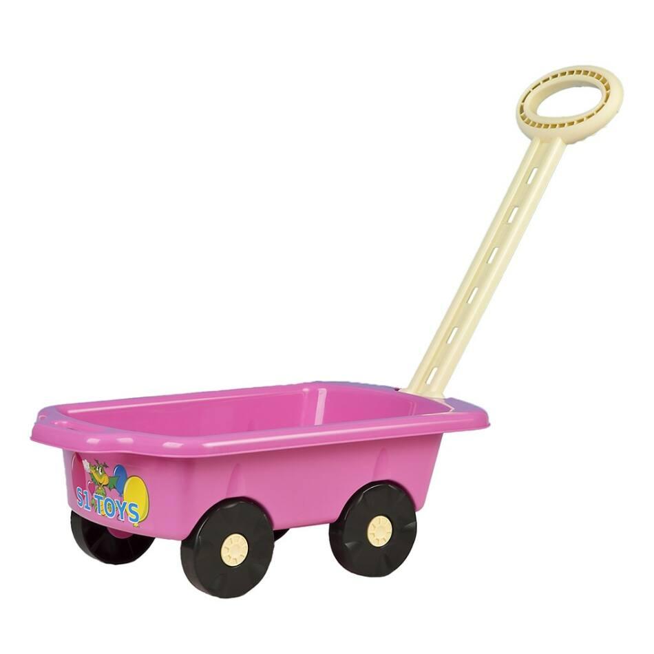 Gyerek utánfutó Pótkocsi BAYO 45 cm rózsaszín  Rózsaszín