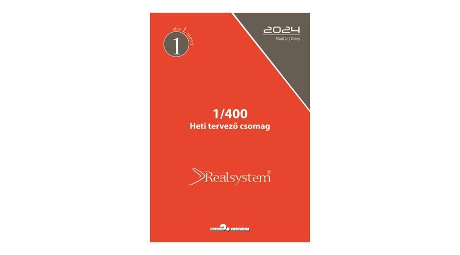 Gyűrűs kalendárium utántöltő csomag 1/400 fehér papíros éves, heti beosztású L mérethez Realsystem