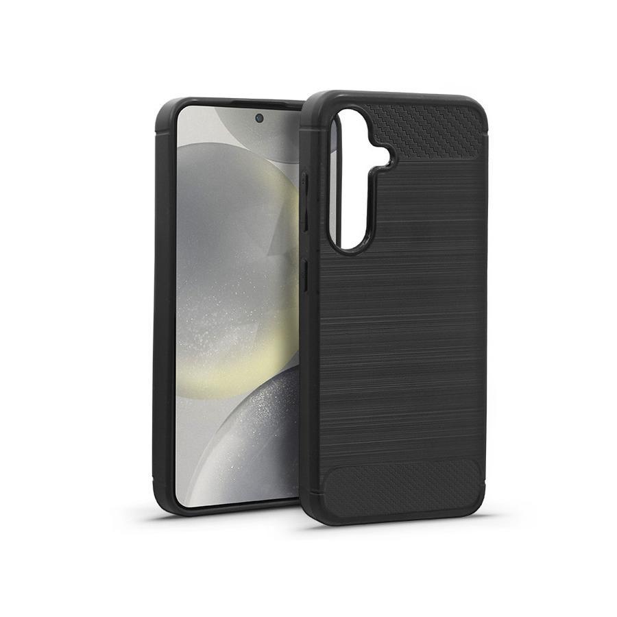 Haffner Carbon szilikon tok - Samsung SM-S921 Galaxy S24 - fekete