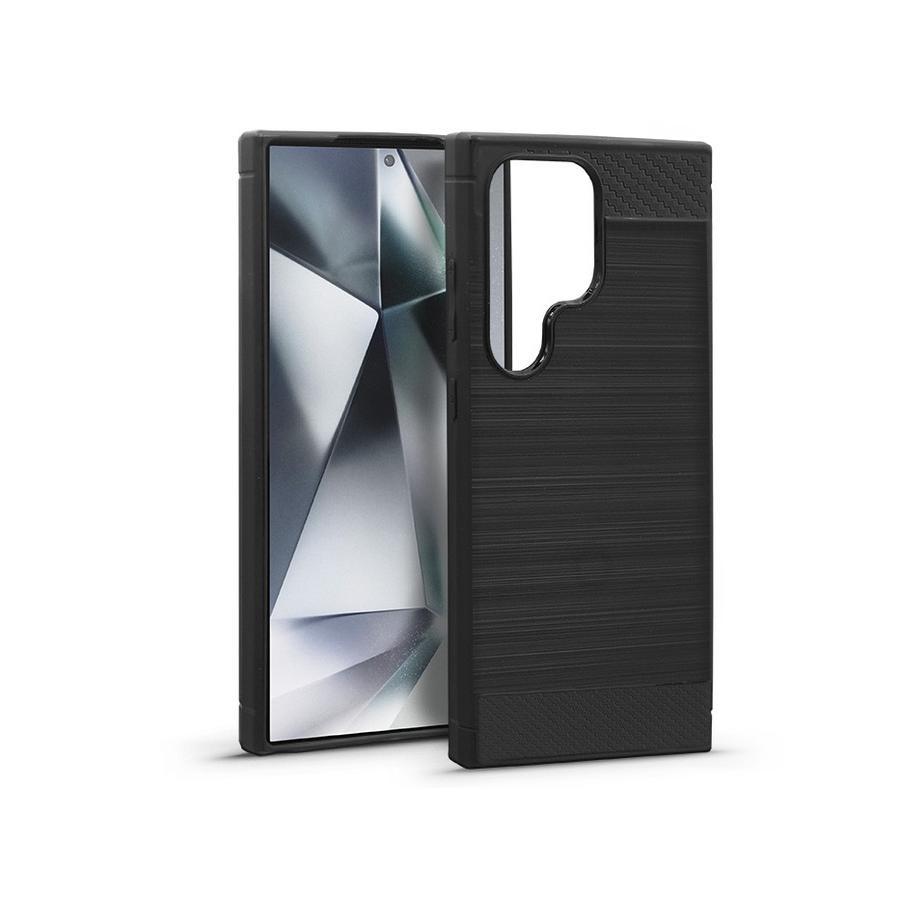 Haffner Carbon szilikon tok - Samsung SM-S928 Galaxy S24 Ultra - fekete