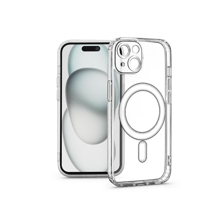 Haffner Clear Mag Cover kameravédős szilikon tok - Apple iPhone 15 - átlátszó