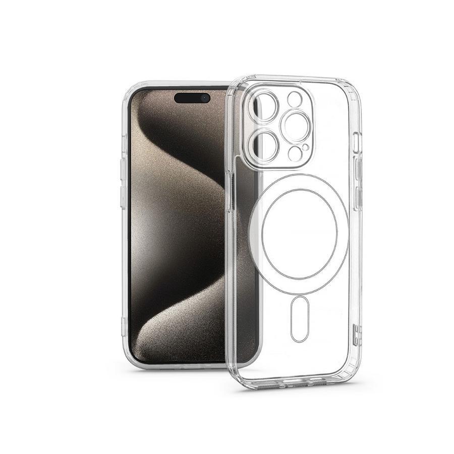 Haffner Clear Mag Cover kameravédős szilikon tok - Apple iPhone 15 Pro Max - átlátszó