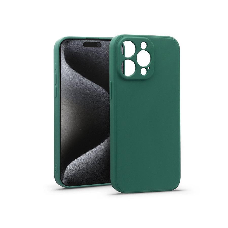 Haffner Matt szilikon tok - Apple iPhone 15 Pro - zöld