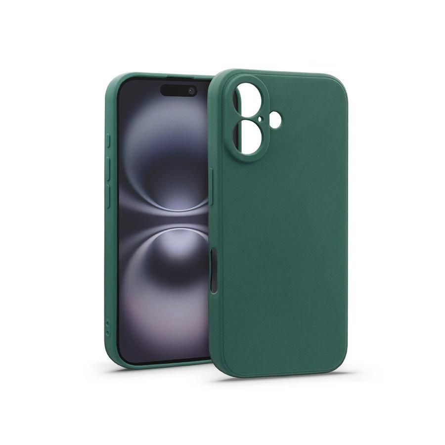 Haffner Matt szilikon tok - Apple iPhone 16 - zöld