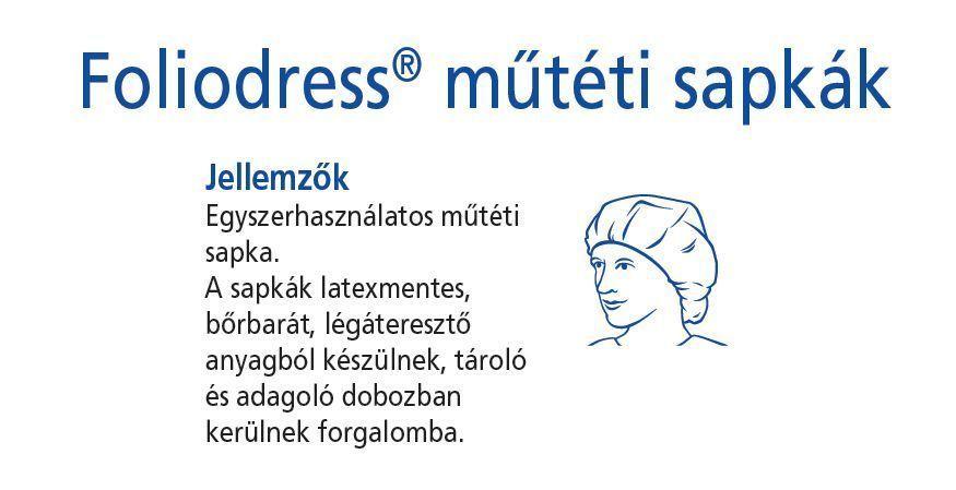 Hartmann Foliodress nem steril műtéti körgumis sapka Universal Comfort 100db Új