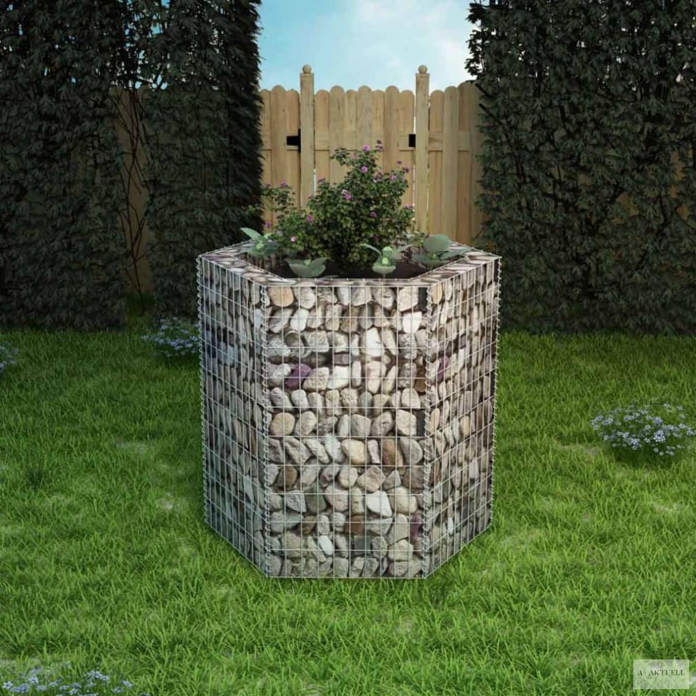 Hatszögletű gabion magaságyás 100 x 90 x 100 cm