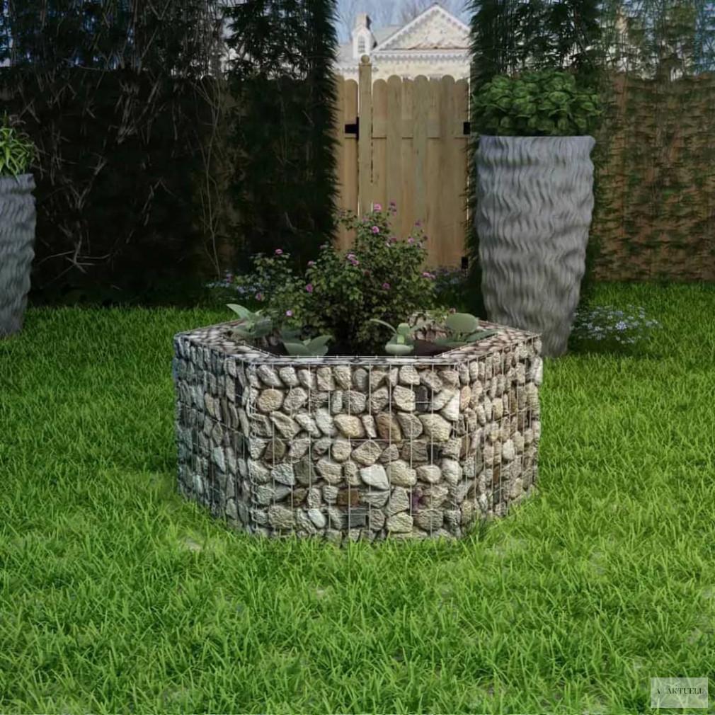 Hatszögletű gabion magaságyás 100 x 90 x 50 cm