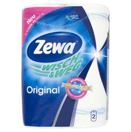 Háztartási papírtörlő, 2 rétegű, 2 tekercses, ZEWA "Wisch&amp;Weg Original"