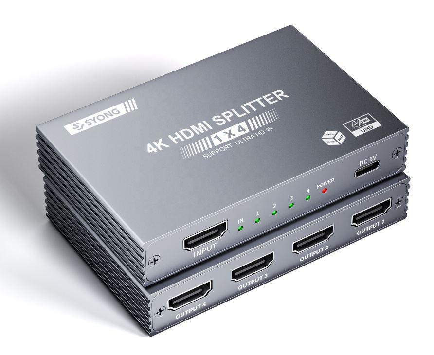 HDMI 1×4 splitter 1 bemenet 4 kimenet tükröző