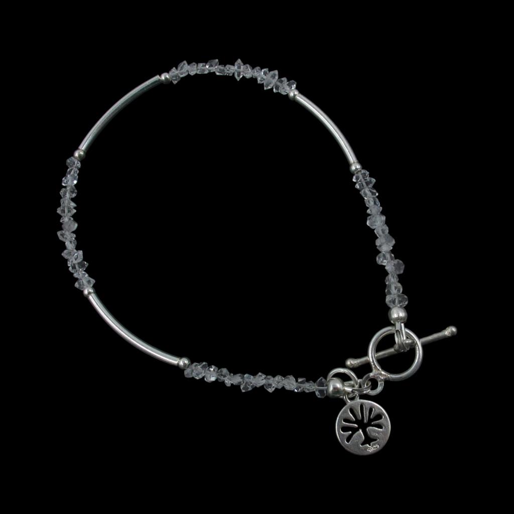 Herkimeri gyémánt karkötő életfa charm-al