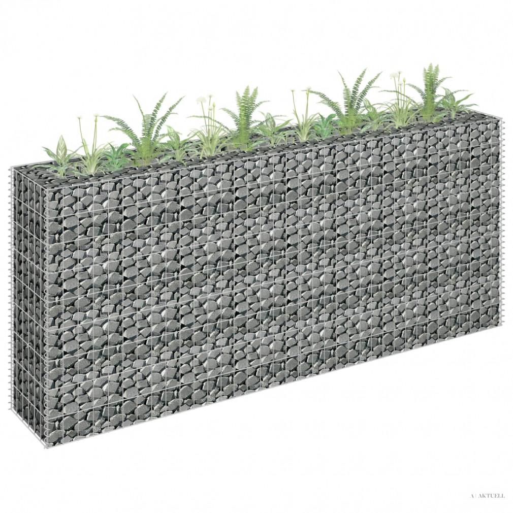 Horganyzott acél gabion magaságyás 180 x 30 x 90 cm