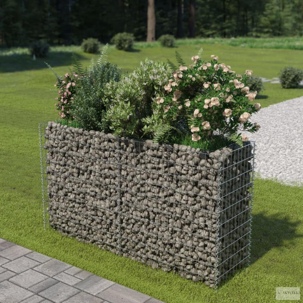 Horganyzott acél gabion magaságyás 180 x 50 x 100 cm
