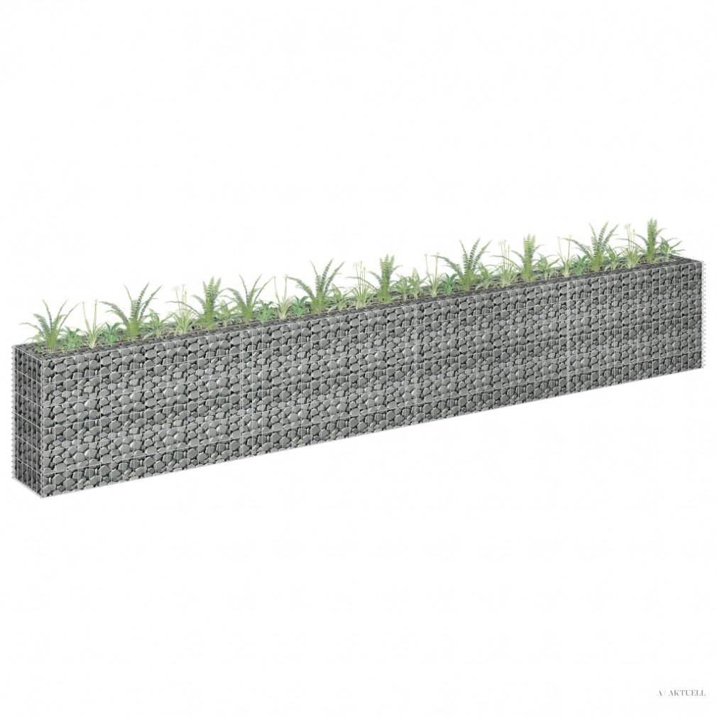 Horganyzott acél gabion magaságyás 360 x 30 x 60 cm