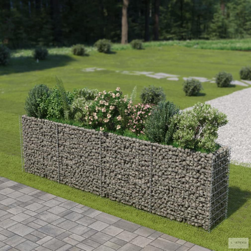Horganyzott acél gabion magaságyás 360 x 50 x 100 cm