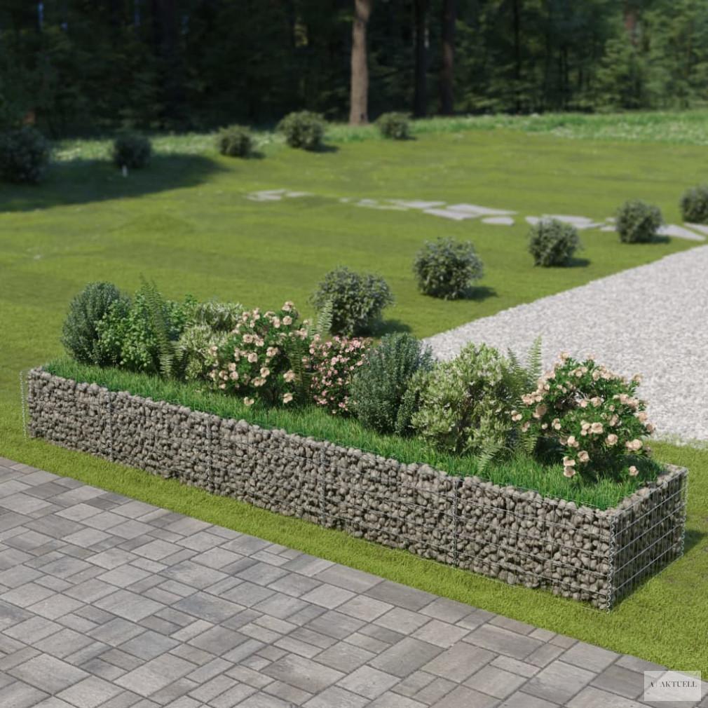 Horganyzott acél gabion magaságyás 450 x 90 x 50 cm