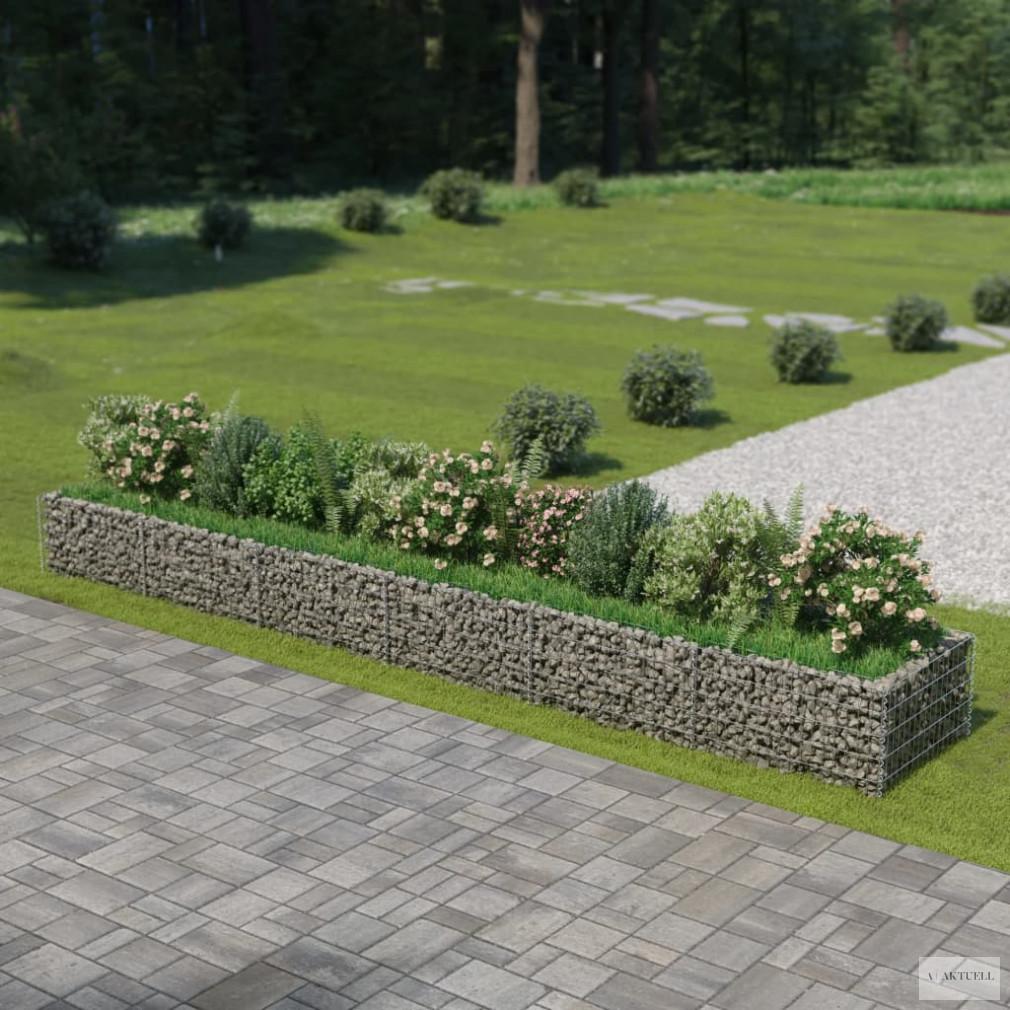 Horganyzott acél gabion magaságyás 540 x 90 x 50 cm