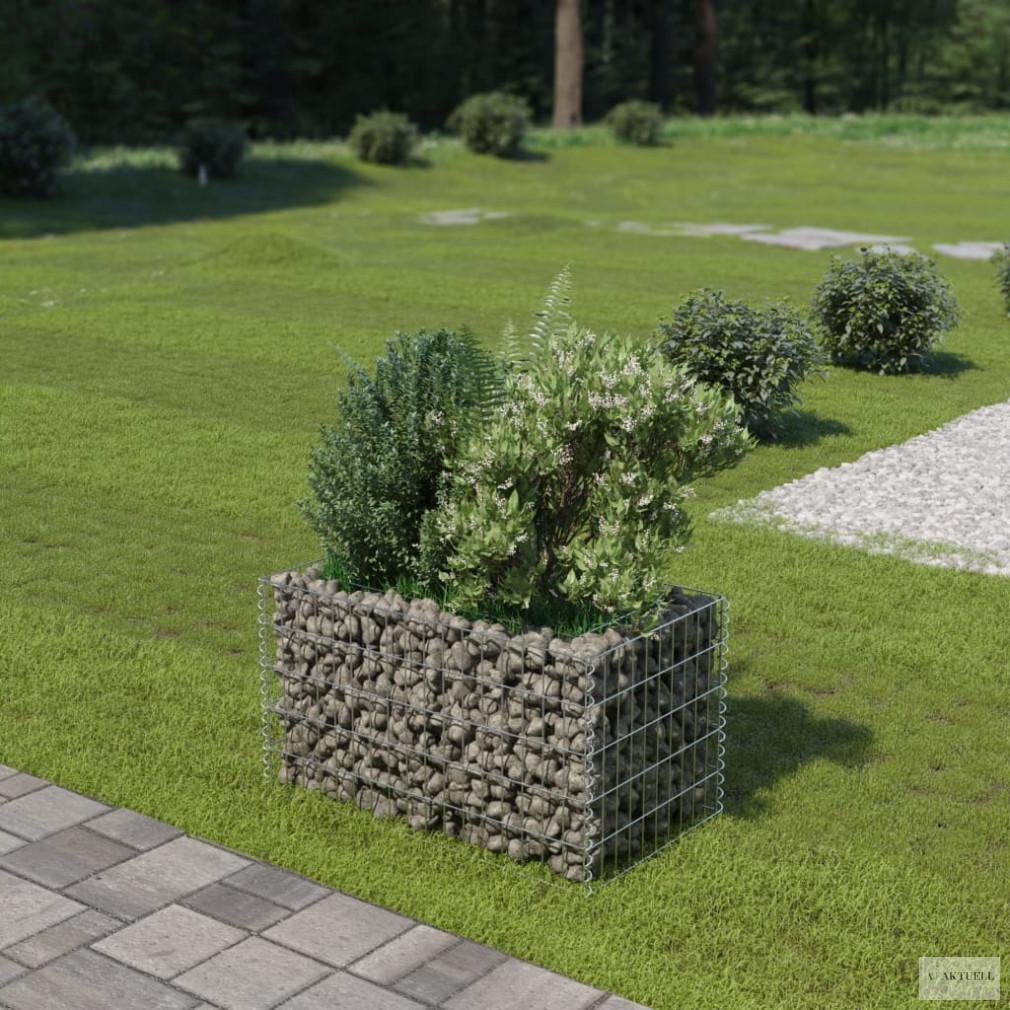 Horganyzott acél gabion magaságyás 90 x 50 x 50 cm