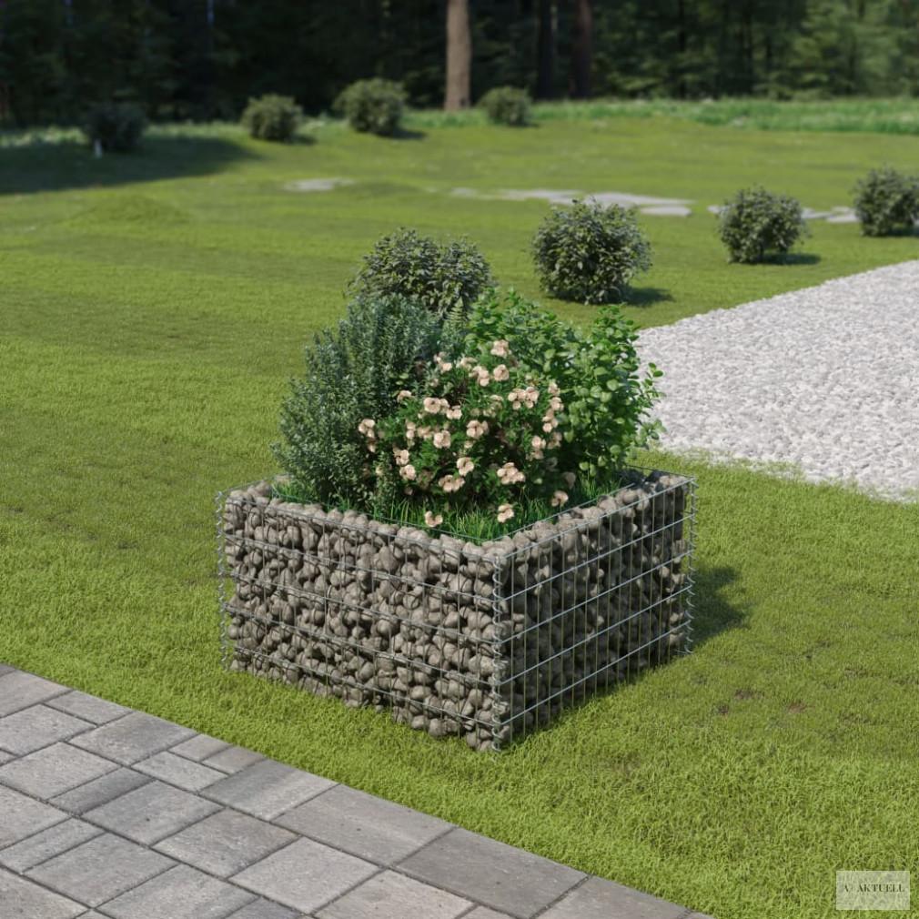 Horganyzott acél gabion magaságyás 90 x 90 x 50 cm