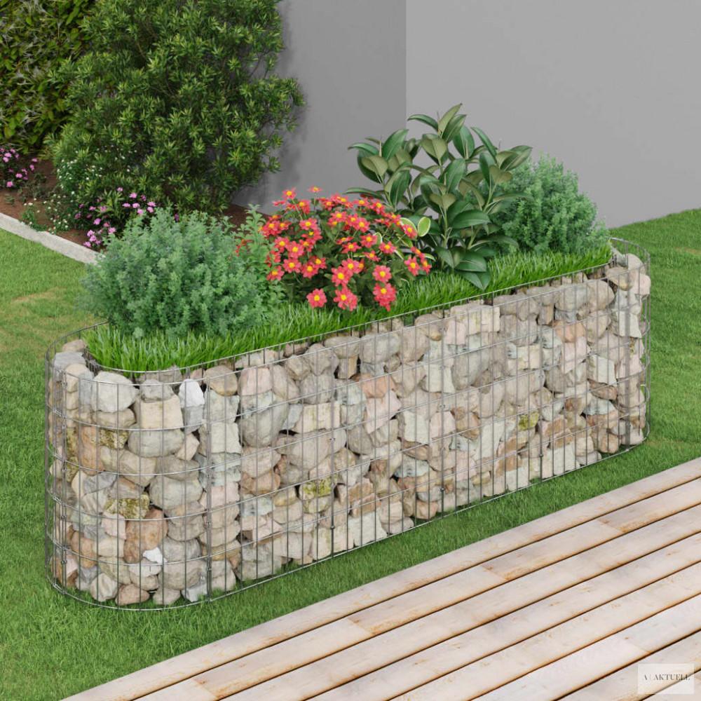 Horganyzott vas gabion magaságyás 190 x 50 x 50 cm