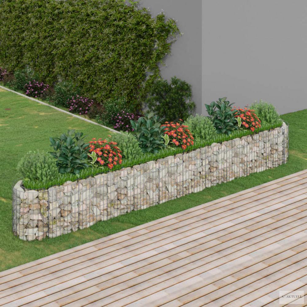 Horganyzott vas gabion magaságyás 400 x 50 x 50 cm