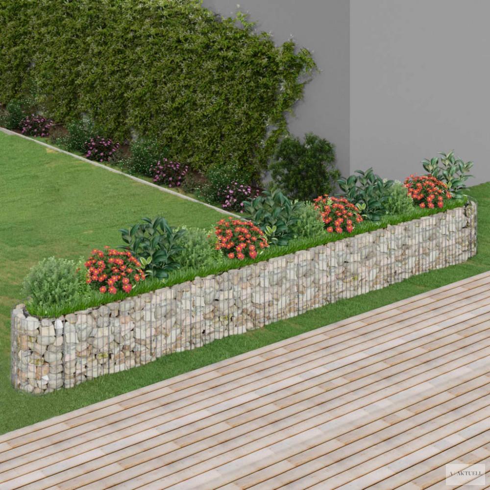 Horganyzott vas gabion magaságyás 470 x 50 x 50 cm