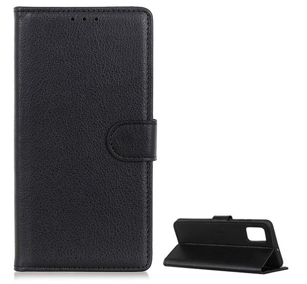 Huawei P Smart (2021) Flip tok álló, bőr hatású FEKETE