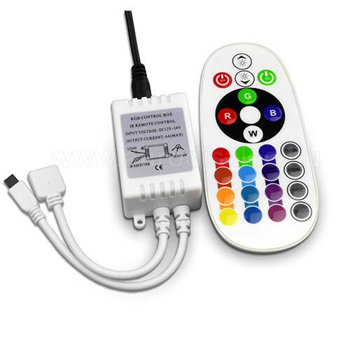 Infravörös működésű RGB LED vezérlő 12/24V 6Amper