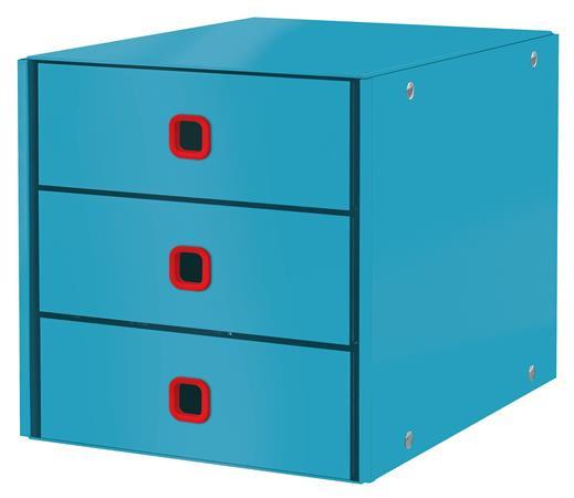 Irattároló, laminált karton, 3 fiókos, LEITZ "Cosy Click&amp;Store", nyugodtkék