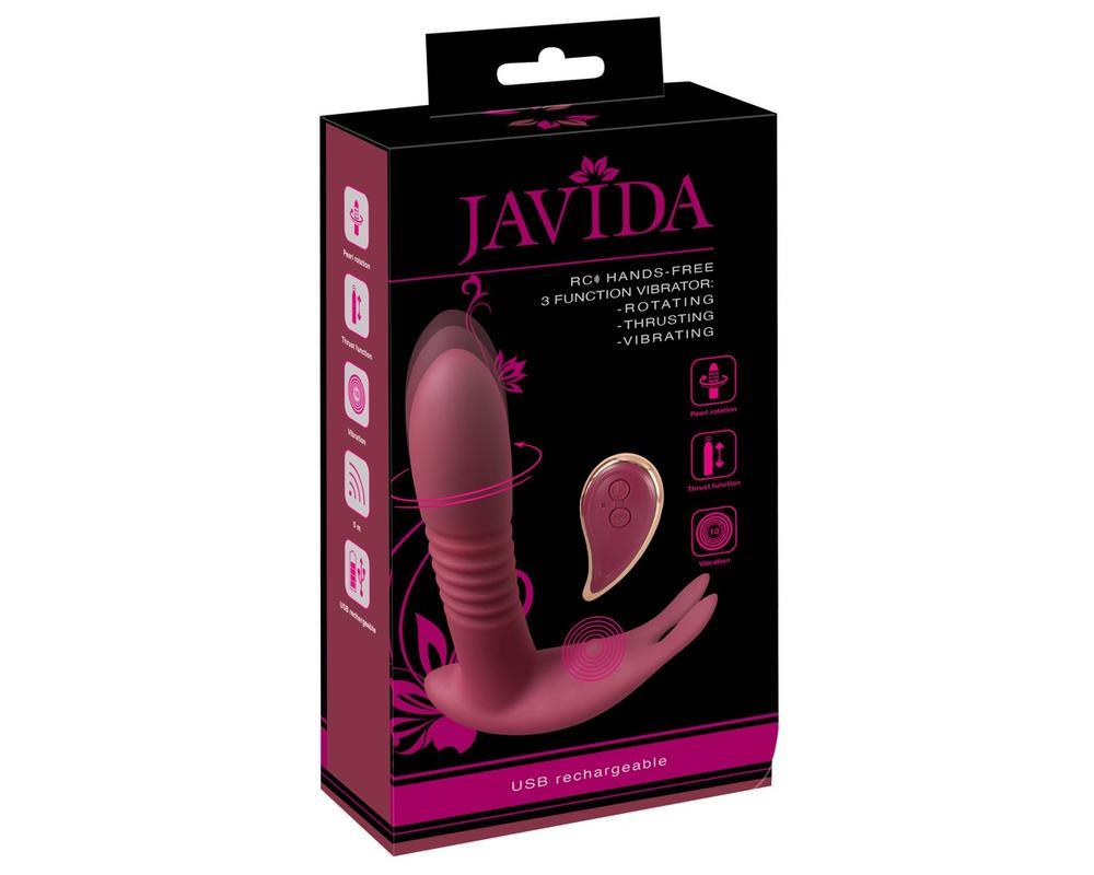 Javida RC - rádiós, 3 funkciós csikló vibrátor (piros)