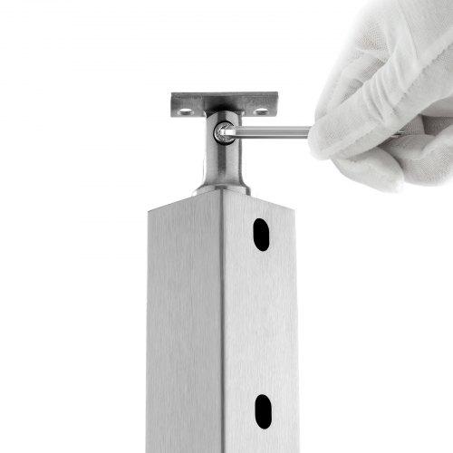 Kábelkorlát Oszlop Vízszintes Lyukakkal Ezüst 914x51x51 mm