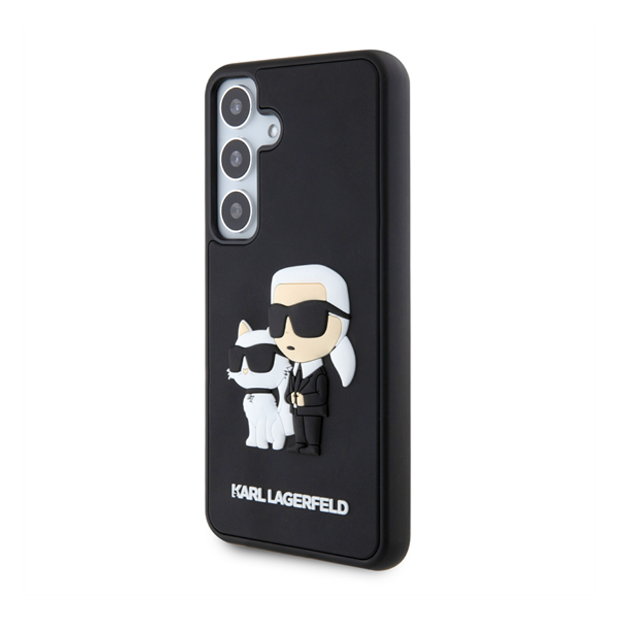 Karl Lagerfeld 3D Rubber Karl&Choupette Samsung Galaxy S24 tok, fekete