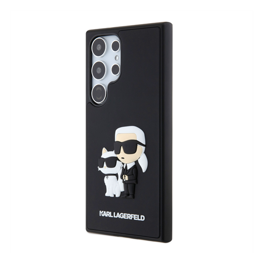 Karl Lagerfeld 3D Rubber Karl&Choupette Samsung Galaxy S24 Ultra tok, fekete