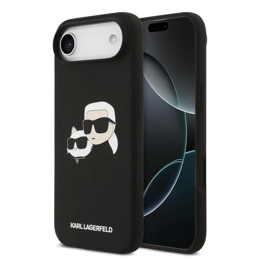 Karl Lagerfeld Liquid Silicone Double Heads MagSafe tok iPhone 17 Air készülékhez fekete
