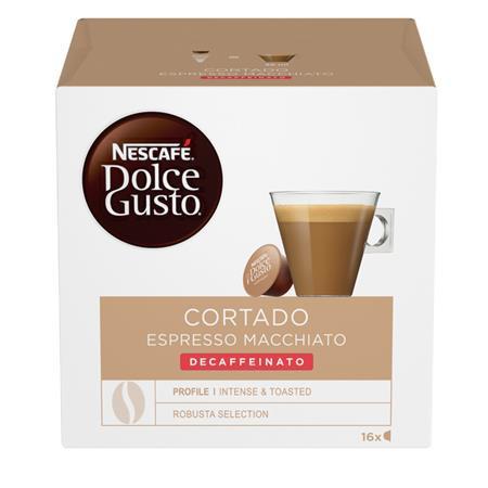 Kávékapszula, 16 db, NESCAFÉ DOLCE GUSTO "Cortado", koffeinmentes