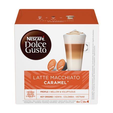 Kávékapszula, 8x2 db, NESCAFÉ DOLCE GUSTO "Latte Macchiato", karamellás