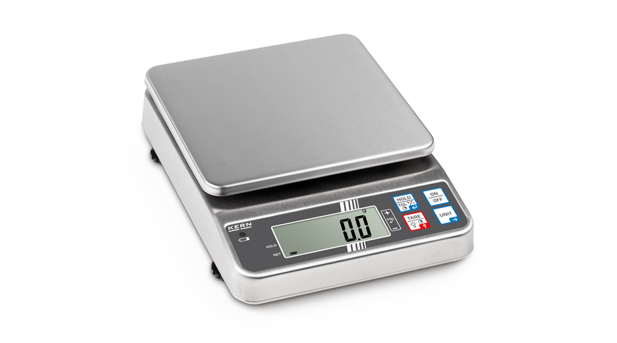 KERN FOB 1.5K0.5 (1500g/0,5g) rozsdamentes, HACCP kompatibilis digitális asztali mérleg ellenőrző méréssel