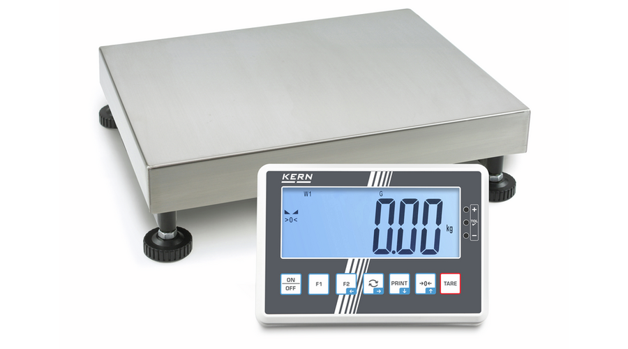 KERN IFC 60K10DM (30/60kg-0,01/0,02kg) 400x300 mm IoT Line, Ipar 4.0 robusztus rozsdamentes acél digitális platform mérleg sok funkcióval, hitelesíthető