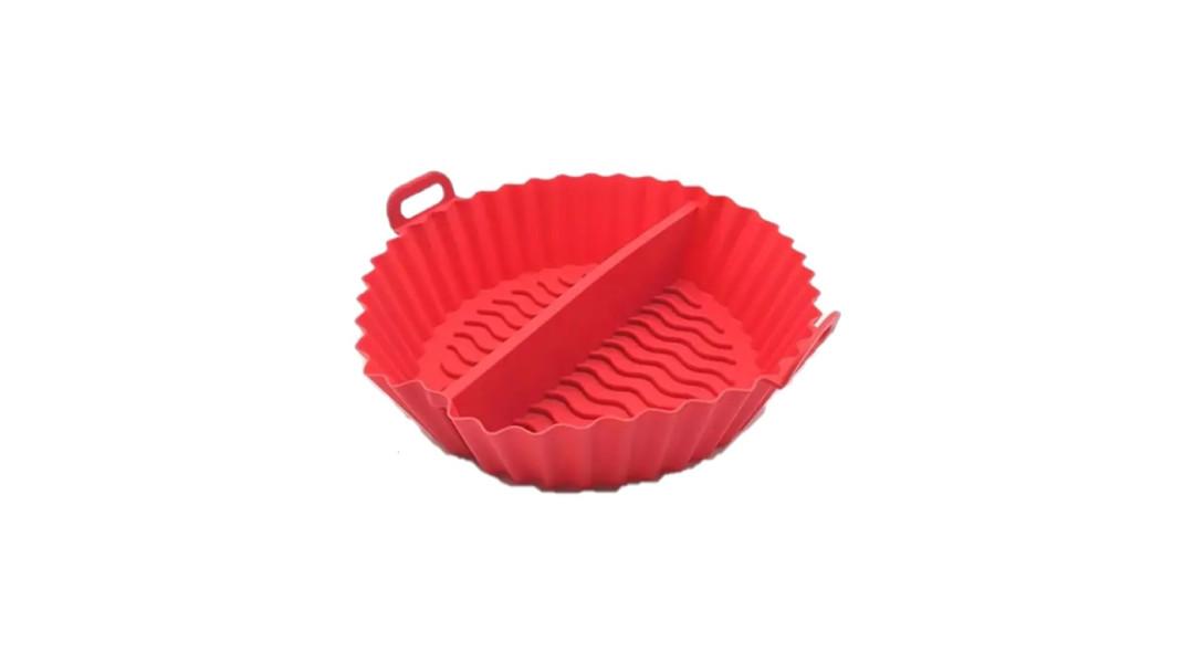 Két részre osztott kerek szilikon air fryer sütőforma 14 cm