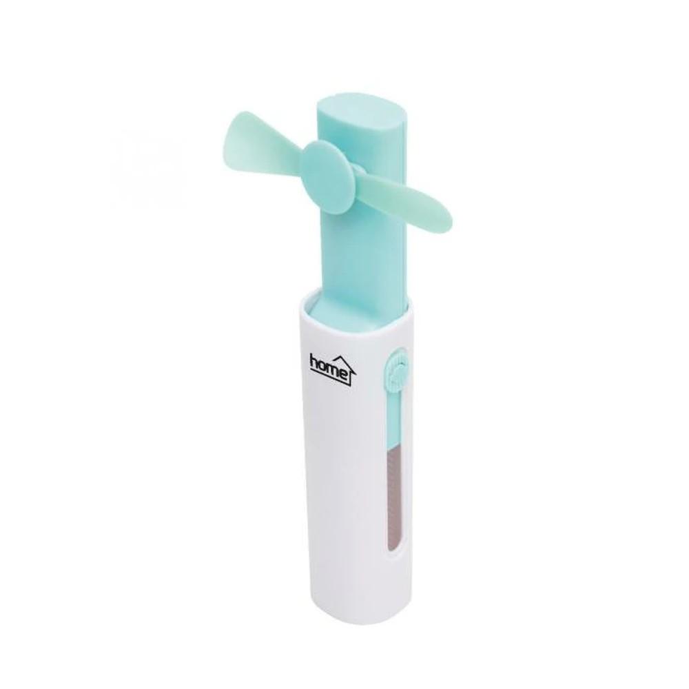 Kézi, tölthető ventilátorl, 10cm, türkiz, powerbankkal