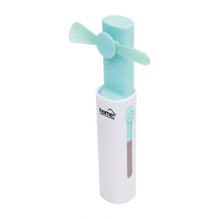 Kézi, tölthető ventilátorl,  10cm, türkiz, powerbankkal HF 10/T