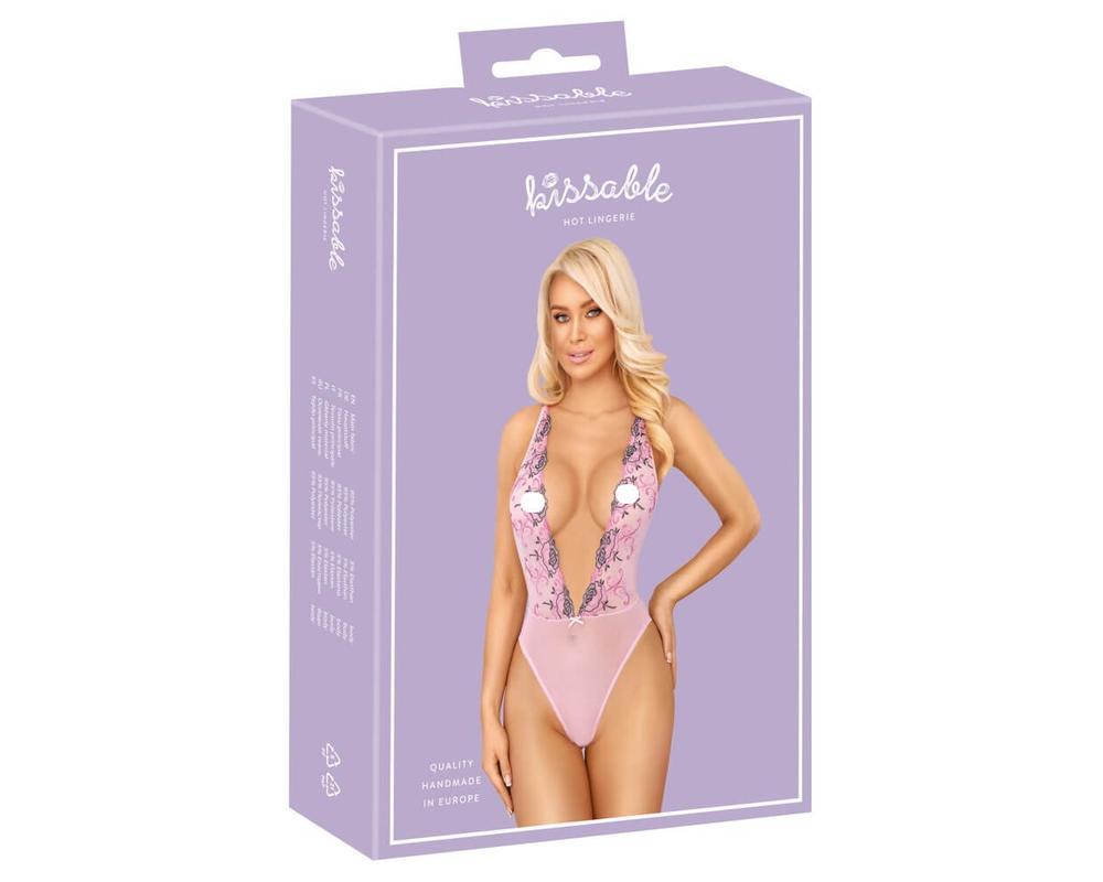 Kissable - rózsás hímzéses body (pink)