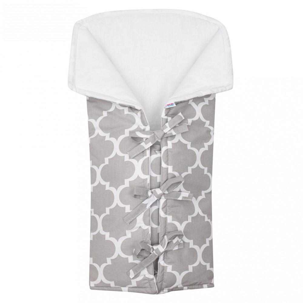 Klasszikus megkötős pólya New Baby JACKET szürke maroko