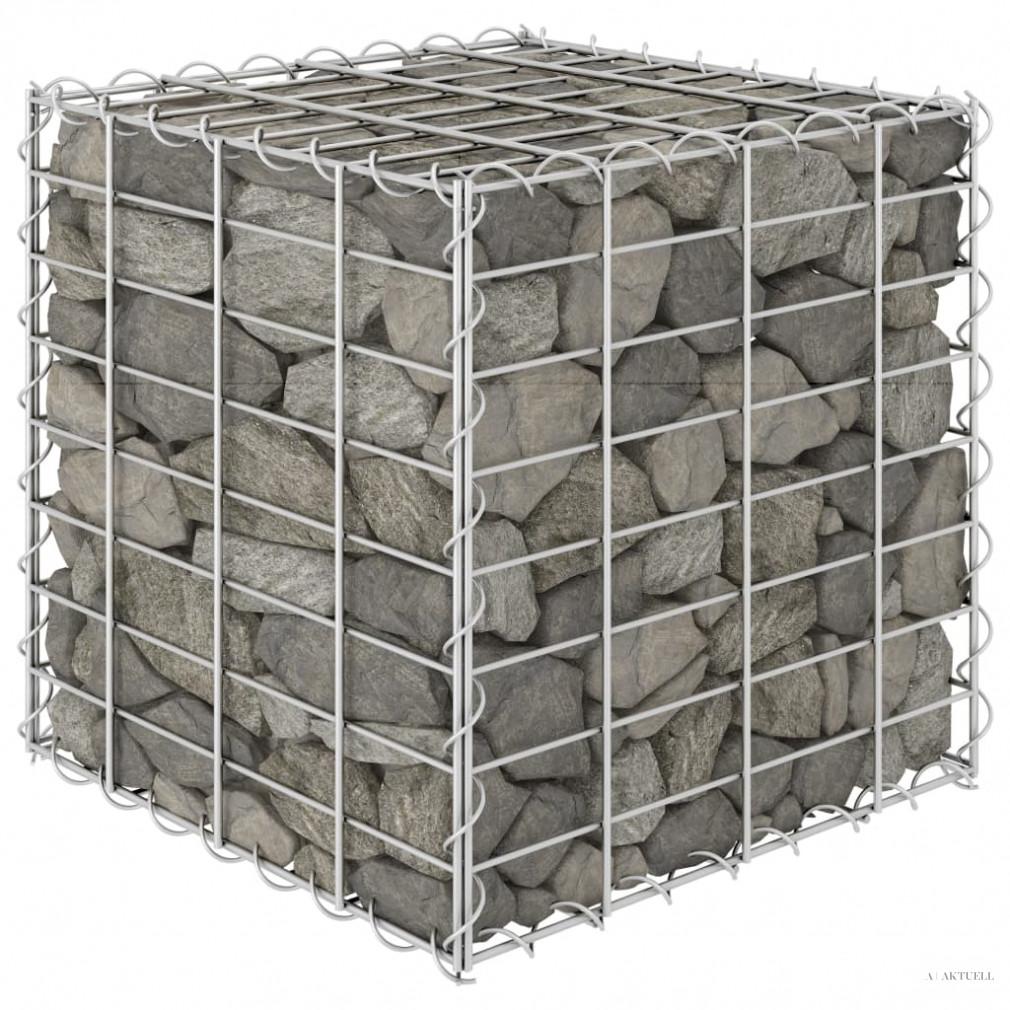 Kocka alakú acélhuzal gabion magaságyás 40 x 40 x 40 cm