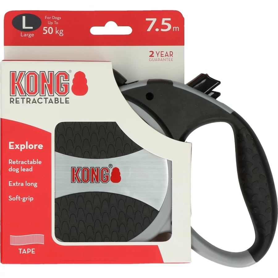 KONG Explore automata póráz – szürke, L méret (max. 50 kg)