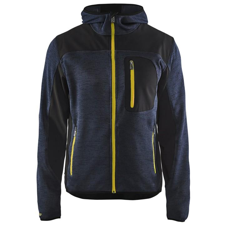 Kötött kapucnis pulóver 4930-2117 - 2XL - sötétszürke/fekete