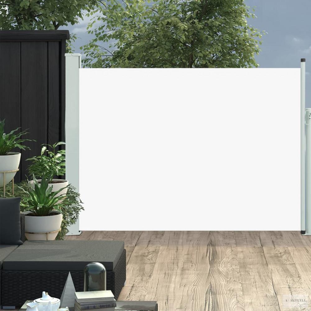 Krémszínű behúzható oldalsó terasznapellenző 117 x 500 cm