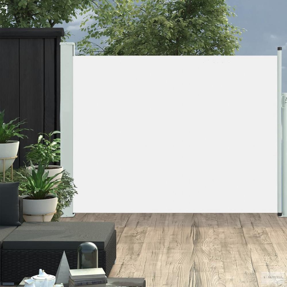 Krémszínű kihúzható terasznapellenző 140 x 500 cm